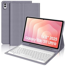Load image into Gallery viewer, Keyboard Case for Samsung Galaxy Tab S11 Ultra 14.6 Inch 2025, Galaxy Tablet S11 Ultra Case Keypad with S Pen Holder, Smart Folio Cover for Samsung Tab 14.6'' SM-X930/X936B with Keyboard, Lavender_1
