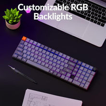 Load image into Gallery viewer, Keychron K17 Max 96% Layout QMK/Launcher Ultra-Slim Wireless/Type-C Wired Mechanical Keyboard with RGB Backlit, Low-Profile Gateron Mechanical Brown Switch Compatible with Mac Windows, BrownSwitch_2379
