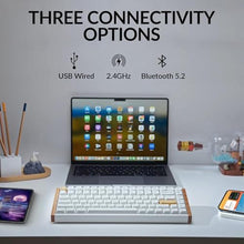 Load image into Gallery viewer, Keychron K2 HE Rapid Trigger Wireless Custom Keyboard with Hall Effect Gateron Double-Rail Magnetic Switch, 2.4 GHz QMK Bluetooth 5.2 RGB Compatible with Mac Windows Linux (Aluminum + Wood), GateronDoubleRailMagneticSwitchWhite_7196
