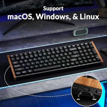 Load image into Gallery viewer, Keychron K4 HE 96% Wireless Hall Effect Keyboard with Number Pad, Rapid Trigger Magnetic Switches, QMK Launcher, 2.4GHz/Bluetooth/Wired, Mac &amp; Windows, Wood Accent Frame, Black (Non-Shine-Through), SpecialEditionBlack_7217
