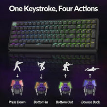 Load image into Gallery viewer, Keychron K4 HE 96% Wireless Hall Effect Keyboard with Number Pad, Rapid Trigger Magnetic Switches, QMK Launcher, 2.4GHz/Bluetooth/Wired, Mac &amp; Windows, Aluminum Frame, Black (Shine-Through), StandardVersionBlack_7210
