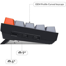 Load image into Gallery viewer, Keychron K6 Hot Swappable Wireless Bluetooth 5.1/Wired Mechanical Gaming Keyboard, 65% Compact 68-Key RGB LED Backlight Keychron Super Brown Switch Rechargeable Battery for Mac Windows, KeychronSuperBrownSwitch_5131
