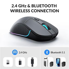 Load image into Gallery viewer, Keychron M3 Wireless Mouse, PAW3395 Sensor with Programmable Macro Button 26,000 DPI Supports 2.4 GHz/Bluetooth 5.1, 79g Ultra-Light Ergonomic Design Up to 70 Hours Using for PC Mac Laptop - Black_8597
