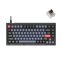 Load image into Gallery viewer, Keychron V1 Wired Custom Mechanical Keyboard, 75% Layout QMK/VIA Programmable Macro with Hot-swappable Keychron K Pro Brown Switch Compatible with Mac Windows Linux (Frosted Black - Translucent), HotswapKeychronKProBrownSwitch_1

