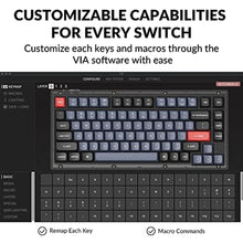Load image into Gallery viewer, Keychron V1 Wired Custom Mechanical Keyboard, 75% Layout QMK/VIA Programmable Macro with Hot-swappable Keychron K Pro Red Switch Compatible with Mac Windows Linux (Frosted Black - Translucent), HotswapKeychronKProRedSwitch_7012
