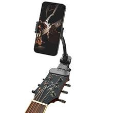 Load image into Gallery viewer, Khazylorr Guitar Phone Holder, Flexible Gooseneck Phone Mount Desk Mount Clip, 360 Rotation Phone Holder Clamp for Guitars Bass Ukulele, Compatible with iPhone Samsung All Smartphones_1
