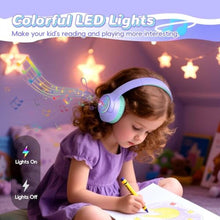 Load image into Gallery viewer, Kids Bluetooth Headphones, 85H Playtime for Toddler Girls, Purple with LED_84

