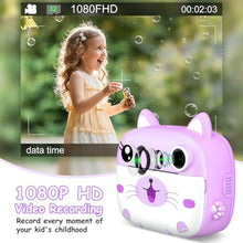 Load image into Gallery viewer, Kids Camera Instant Print, 3.0" HD Screen Kids Instant Cameras, Christmas Birthday Gifts for Girls Boys 3 4 5 6 7 8 9 10 Year Old, Portable Toddler Travel Toys with 32GB Card &amp; 3 Rolls Printer Paper, Purple_6198
