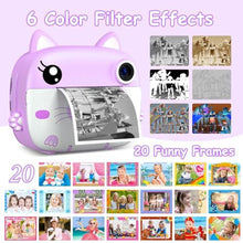 Load image into Gallery viewer, Kids Camera Instant Print, 3.0" HD Screen Kids Instant Cameras, Christmas Birthday Gifts for Girls Boys 3 4 5 6 7 8 9 10 Year Old, Portable Toddler Travel Toys with 32GB Card &amp; 3 Rolls Printer Paper, Purple_6200
