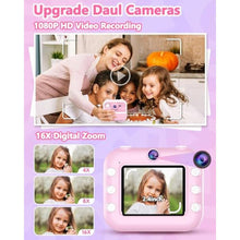 Load image into Gallery viewer, Kids Camera Instant Print, Christmas Birthday Gifts for Kids 3-12, 1080P Instant Print Camera for Kid, Toddler Camera Toy for 4 5 6 7 8 9 10 Year Old Girls Boys with 3 Rolls Paper and 32GB Card-Pink_6336
