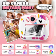 Load image into Gallery viewer, Kids Camera Instant Print, Kids Digital Camera with Photo Printing, PinkUnicorn_1734
