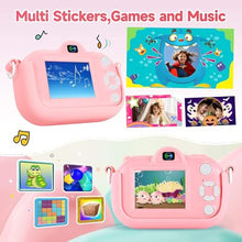 Load image into Gallery viewer, Kids Camera Toys for Ages 3 4 5 6 7 8 9 Girls, 48MP Dual Lens Toddler Digital Camera Christmas Birthday Gift, Kids Selfie Camera with 32G SD Card, Silicone Cover, Pink_5956
