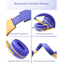 Load image into Gallery viewer, Kids Headphones Wired with Microphone for ipad Computer Laptop for Boys Girls Volume Limit Foldable Over Ear Headset for School 3.5mm Jack, Purple_4957
