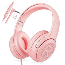 Load image into Gallery viewer, Kids Headphones with Microphone Foldable Stereo Tangle-Free 3.5mm Jack Wired Cord On-Ear Headset for Children/Teens/Boys/Girls/Smartphones/School/Kindle/Airplane Travel/Plane/Tablet (Pink)_1
