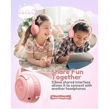 Load image into Gallery viewer, Kids Headphones with Microphone Foldable Stereo Tangle-Free 3.5mm Jack Wired Cord On-Ear Headset for Children/Teens/Boys/Girls/Smartphones/School/Kindle/Airplane Travel/Plane/Tablet (Pink)_4472
