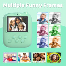 Load image into Gallery viewer, Kids Instant Print Camera 2025, 32GB Memory, Dual Lens with 2.4-Inch Screen and 1080p HD, Nice Gift for Boys and Girls Ages 4-13, Ideal for Toddlers and Teenagers (Green)_1838
