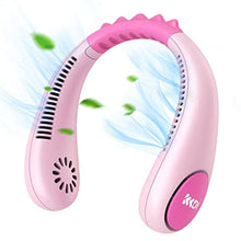 Load image into Gallery viewer, Kids Neck Fan, Portable Bladeless Fans for Kid 4-14Y Girls &amp; Boys, 2600mAh USB Personal Mini Cooling Fan for Travel/Camping/Study, 4 Speeds, Lightweight, Compact, Perfect Summer Gifts for Kids, Pink_1
