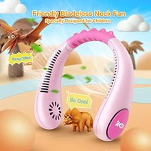 Load image into Gallery viewer, Kids Neck Fan, Portable Bladeless Fans for Kid 4-14Y Girls &amp; Boys, 2600mAh USB Personal Mini Cooling Fan for Travel/Camping/Study, 4 Speeds, Lightweight, Compact, Perfect Summer Gifts for Kids, Pink_6872
