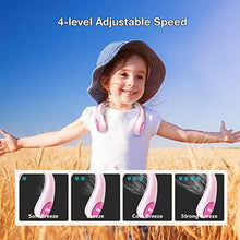 Load image into Gallery viewer, Kids Neck Fan, Portable Bladeless Fans for Kid 4-14Y Girls &amp; Boys, 2600mAh USB Personal Mini Cooling Fan for Travel/Camping/Study, 4 Speeds, Lightweight, Compact, Perfect Summer Gifts for Kids, Pink_6875
