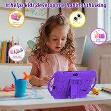 Load image into Gallery viewer, Kids Tablet 7 inch for Boys Girls Android Tablets for Kids, 4GB RAM 32GB ROM Toddler Tablet, WIFI Bluetooth, Safety Eye IPS Screen, Parental Control, Dual Camera Shockproof Case for Educational Games, Purple_758
