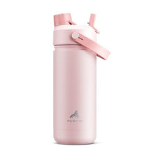 Load image into Gallery viewer, Kids Water Bottle for School: 2-in-1 Straw Spout Lid with Soft Animal Head, Leakproof, Backpack Friendly, Keep Cold 24H, Insulated cup for Sports, Playground, Holiday Gift, 18oz, (Cotton Candy), CottonCandy_1
