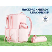 Load image into Gallery viewer, Kids Water Bottle for School: 2-in-1 Straw Spout Lid with Soft Animal Head, Leakproof, Backpack Friendly, Keep Cold 24H, Insulated cup for Sports, Playground, Holiday Gift, 18oz, (Cotton Candy), CottonCandy_5712
