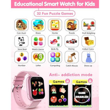 Load image into Gallery viewer, Kids Waterproof Smart Watch Girls Toys Age 6-8 with 32 Games Dual Camera, Pink_4362
