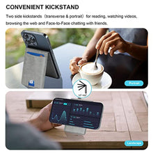 Load image into Gallery viewer, KIHUWEY for MagSafe Wallet Card Holder with Magnetic, Mag Safe Leather Detachable Kickstand RFID Wallet for iPhone 16/15/14/13/12 Pro Max Plus Not for iPhone 13/12 mini (Gray)_1395
