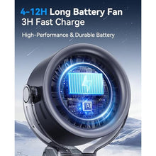 Load image into Gallery viewer, KIMMOO 4000mAh Rechargeable Portable Clip on Fan-100-Speed Touch Control, LED Display, 360 Rotate Quiet Turbo Desk Fan, Small Battery Operated USB Fan for Stroller Bed Travel Camping Golf Gym (Black)_283

