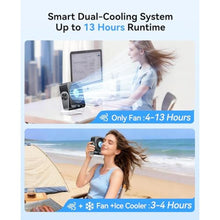 Load image into Gallery viewer, KIMMOO USB Desk Fan for Bedroom, 199 Speeds Turbo Airflow, Portable Fan with Ice Cooling, Digital Display Quiet Table Fan, 270 Rotating Small Rechargeable Battery Desktop Fans for Home Office (Black)_192
