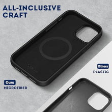 Load image into Gallery viewer, kingflag Vegan Leather Magnetic Case for iPhone 15 Pro Max Wireless Charging, Compatible with MagSafe, Metal Buttons, Shockproof Protective Phone Case Cover for Women Men 6.7" (Matte Black), MatteBlack_425
