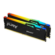 Load image into Gallery viewer, Kingston FURY Beast RGB 64GB 5600MT/s DDR5 CL40 DIMM Desktop Memory (Kit of 2) | Intel XMP 3.0 | Infrared Sync Technology | Overclocking Stability | KF556C40BBAK2-64, Black_1
