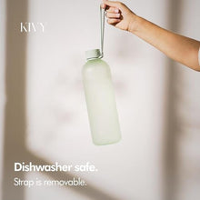 Load image into Gallery viewer, KIVY Large Water Bottle 50oz [Lightweight &amp; Shatterproof] Fits Backpack &amp; Cupholder for Travel, Sports, School - Green water bottle no straw - 1.5 Liter water bottles - 50oz Water bottle, LightGreen_5812
