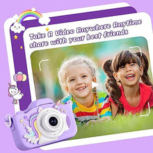 Load image into Gallery viewer, KIZJORYA Upgraded 48MP Kids Camera for Girls Boys 3-12, Video Selfie Camera-Christmas Birthday Gift for Toddler, HD Digital Camera Toy for Child with 32GB SD Card &amp; Silicone Cover (Purple)_8805
