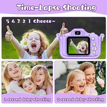 Load image into Gallery viewer, KIZJORYA Upgraded 48MP Kids Camera for Girls Boys 3-12, Video Selfie Camera-Christmas Birthday Gift for Toddler, HD Digital Camera Toy for Child with 32GB SD Card &amp; Silicone Cover (Purple)_8806
