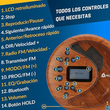 Load image into Gallery viewer, KLIM Discover - Portable CD Player with Long-Lasting Battery - with Headphones - Radio FM - Compatible MP3 CD Player Portable - SD Card, FM Transmitter, Bluetooth - Ideal for Cars, Wood_688
