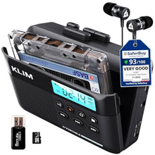 Load image into Gallery viewer, KLIM K7 Cassette Tape Player - Cassette to MP3 Converter - Portable - Built-in Microphone &amp; Speaker - Rechargeable Battery - Earphones - 16GB SD Card - Black_1
