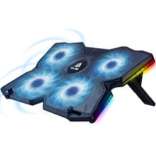 Load image into Gallery viewer, KLIM Wind Laptop Cooling Pad - More Than 500 000 Units Sold - New Version - The Most Powerful Rapid Action Cooling Fan - Laptop Stand with 4 Cooling Fans at 1200 RPM - USB Fan - PS5 PS4 - RGB_1
