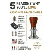 Load image into Gallery viewer, KNODOS 58mm Tamper For Espresso Machines Rosewood Self Leveling and Double Spring Loaded Design Calibrated Coffee Tamper With Gift Box_6903
