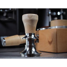 Load image into Gallery viewer, KNODOS Spring Loaded 54mm Espresso Tamper for Breville Barista Express &amp; Bambino, Self Leveling Calibrated Coffee Tamper with Maple Wood Handle 30LB_5770
