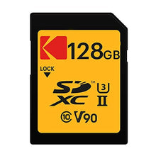 Load image into Gallery viewer, Kodak 128GB UHS-II U3 V90 Ultra Pro SDXC Memory Card - Up to 3000MB/s Read Speed and 270MB/s Write Speed, Black_1

