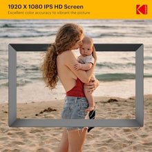 Load image into Gallery viewer, KODAK 15.6 Inch Large WiFi Digital Picture Frame, 1920x1080 FHD Touch Screen Electronic Photo Frame with AI Photo Art, 32GB Storage, 6 Ways Sharing Photos &amp; Videos, for Mom Family, Black_7221
