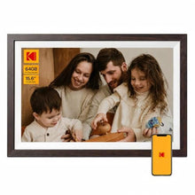 Load image into Gallery viewer, KODAK 15.6 Inch WiFi Digital Picture Frame, 1920x1080 FHD Touch Screen, 64GB Smart Photo Frame with App &amp; AI Photo Creation, Easy Sharing Photos and Videos, Large Wooden Frame Gift for Family_1
