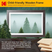 Load image into Gallery viewer, KODAK 15.6 Inch WiFi Digital Picture Frame, 1920x1080 FHD Touch Screen, 64GB Smart Photo Frame with App &amp; AI Photo Creation, Easy Sharing Photos and Videos, Large Wooden Frame Gift for Family_489
