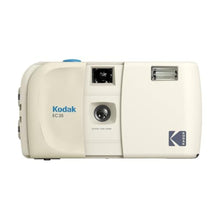 Load image into Gallery viewer, KODAK EC35 35mm Film Camera 35mm, Reusable, Focus-Free, Built-in Flash, Slide Cover, Beginner Friendly (Film &amp; AA Battery are not Included) (Single, Vanilla White), VanillaWhite_1
