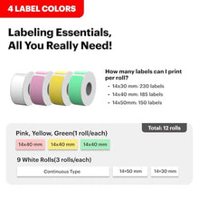 Load image into Gallery viewer, KODAK Label Maker Machine + 12-Pack Refills Bundle, Safe Blade Label Printer for Office, School &amp; Home Organization, Yellow_73
