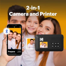 Load image into Gallery viewer, KODAK Mini Shot 2 Retro 2x3 Instant Digital Camera &amp; Photo Printer, 8 Sheets, 2-in-1 Portable Print Camera, Bluetooth Smartphone Printer for iOS &amp; Android, 4PASS Dye Sublimation, Yellow_6557
