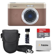 Load image into Gallery viewer, Kodak PIXPRO C1 Compact Digital Camera (Brown) Bundle with 32GB microSDHC Card, Protective Camera Case, Hi-Speed USB Card Reader, USB-C Cable, AC Adapter, and Manufacturer Accessories_1
