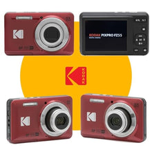 Load image into Gallery viewer, KODAK PIXPRO FZ55 16MP Digital Point &amp; Shoot Camera, 5X Optical Zoom, 28mm Wide Angle, 1080P Full HD Video, Bundle with 32GB SD Card, Protective Case, and Hi-Speed Card Reader (Red)_633
