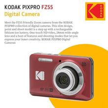 Load image into Gallery viewer, KODAK PIXPRO FZ55 16MP Digital Point &amp; Shoot Camera, 5X Optical Zoom, 28mm Wide Angle, 1080P Full HD Video, Bundle with 32GB SD Card, Protective Case, and Hi-Speed Card Reader (Red)_634
